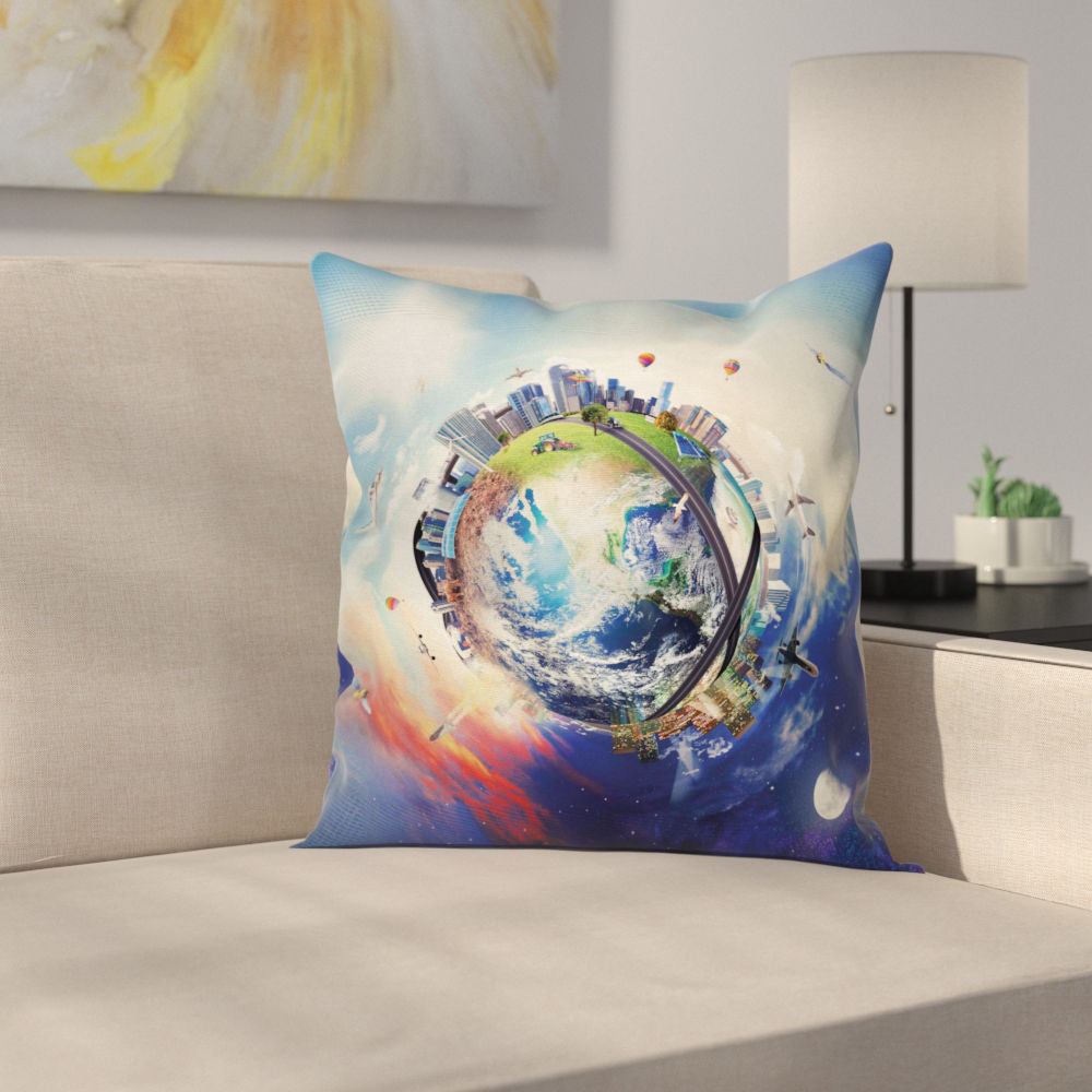 Business Theme Art Square Pillow Cover Size: 24