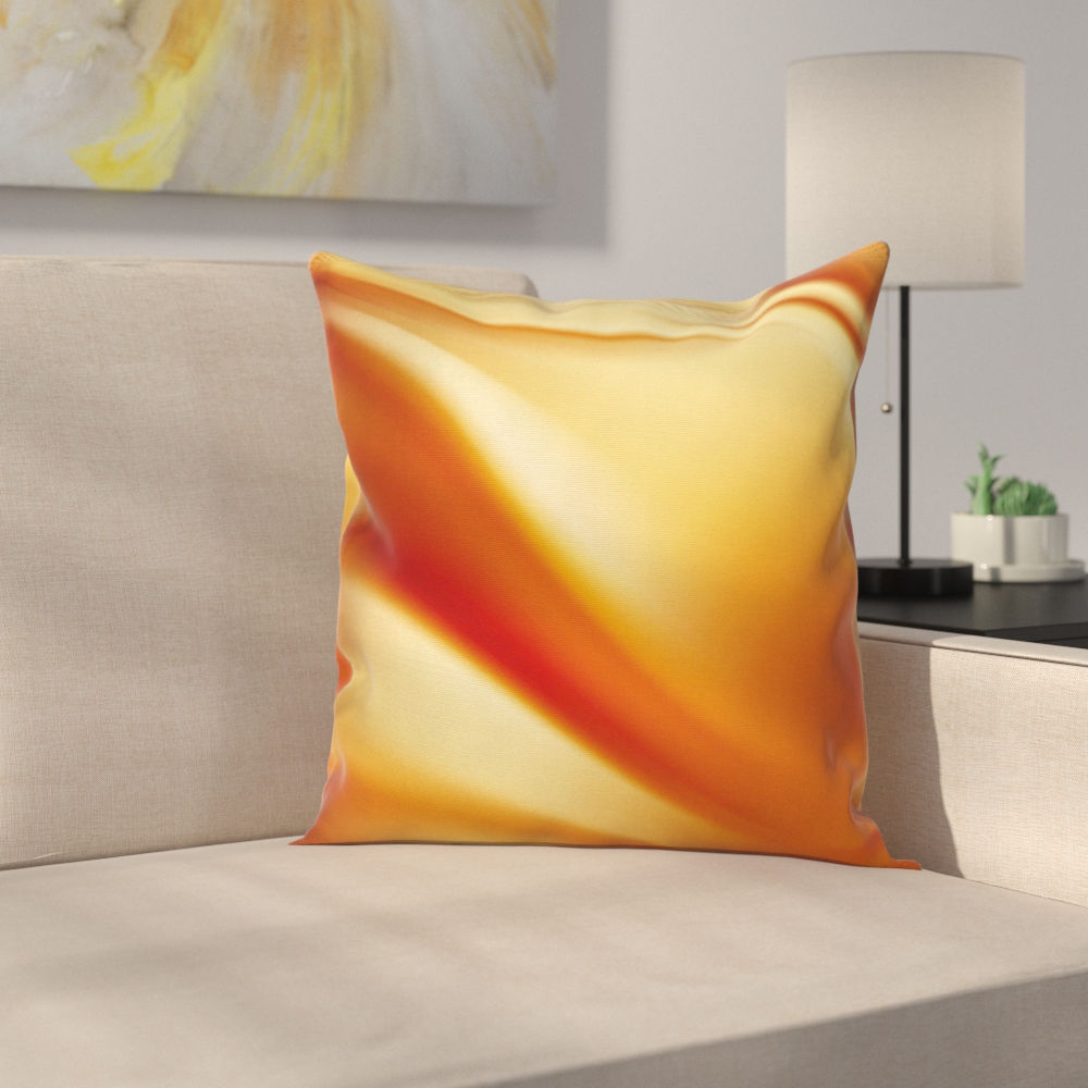Wavy Colors Curves Square Pillow Cover Size: 16
