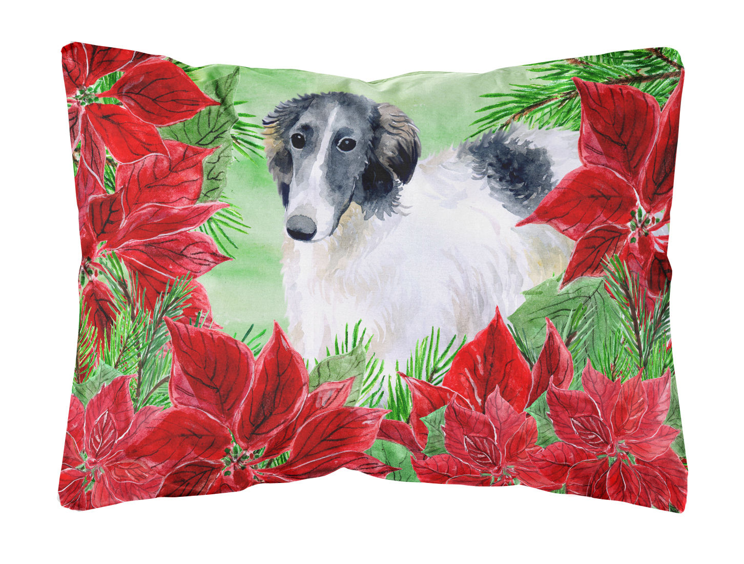 Ottomans Beril Ottoman February 2019 Mars Borzoi Poinsettas Indoor Outdoor Throw Pillow