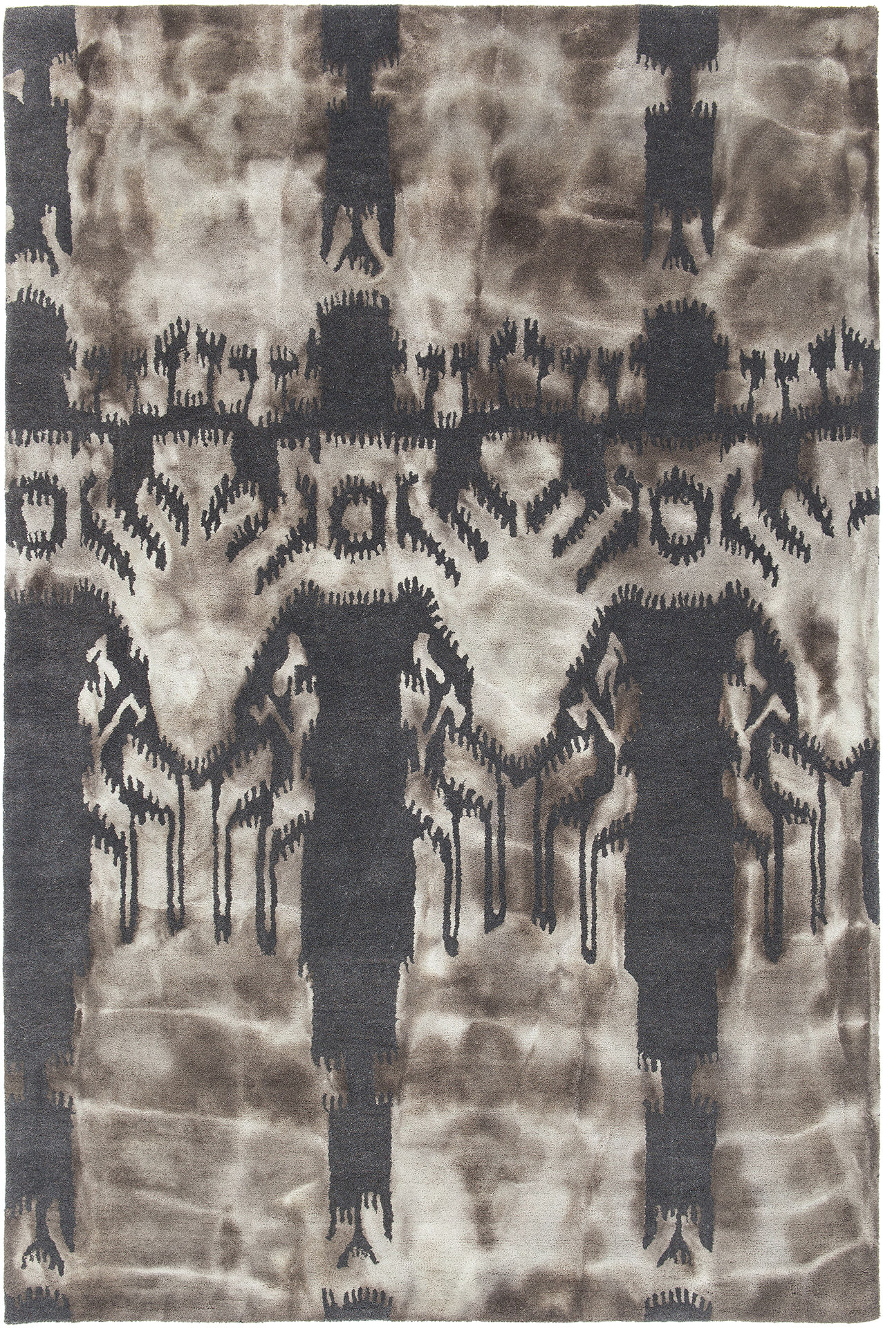Area Rugs Colombes Hand-Woven Charcoal/Beige Area Rug Features: -Color: Charcoal/Beige.-Handmade.-Material: Wool.-Primary Color: Charcoal and beige.-Primary Pattern: Abstract.-Rug Shape: .-Material: Wool -Material Details: ..-Eco-Friendly: No.-Fringe / Tassel: No.-Distressed: No.-Gender: Neutral.-Reversi...