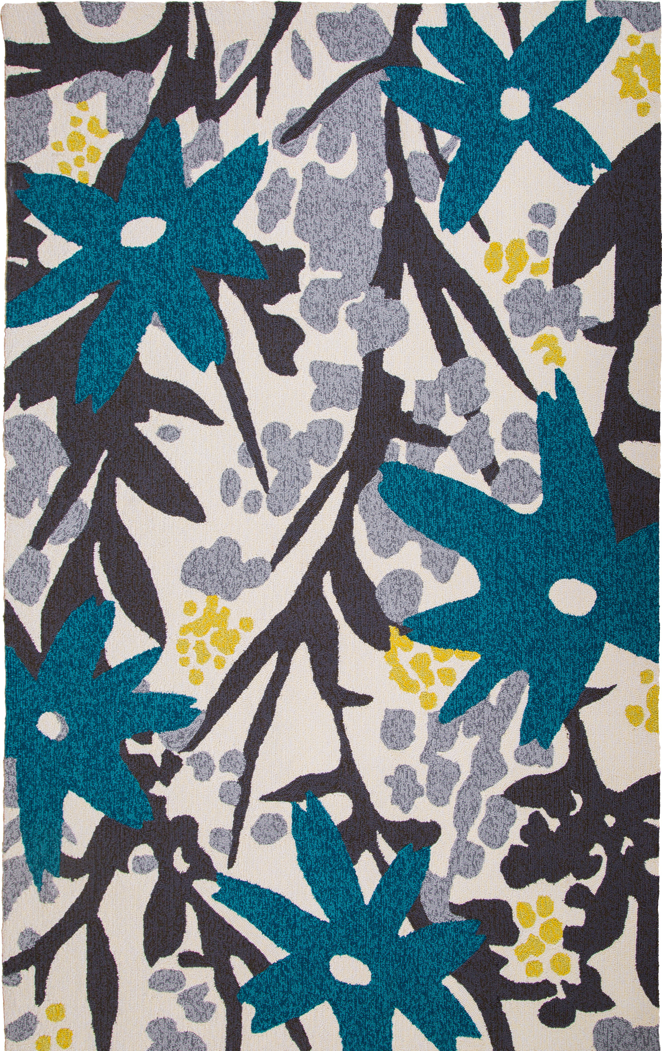 Area Rugs Bloom Hand-Tufted Turquoise Indoor/Outdoor Area Rug The Bloom collection is a vibrant, gorgeous rug selection perfect for a room that needs just the right finishing touch. A beautifully abstract smattering of breathtaking flowers and branches, this is a rug for those who aren't afraid to think outside ...