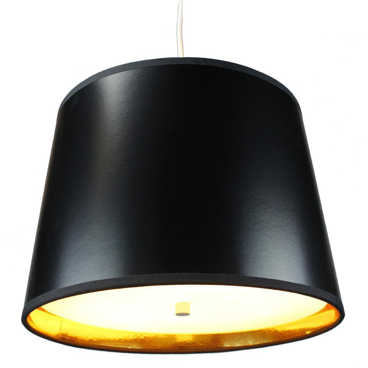 Dov 2-Light Drum Pendant Shade Color: Black Gold, Size: 10