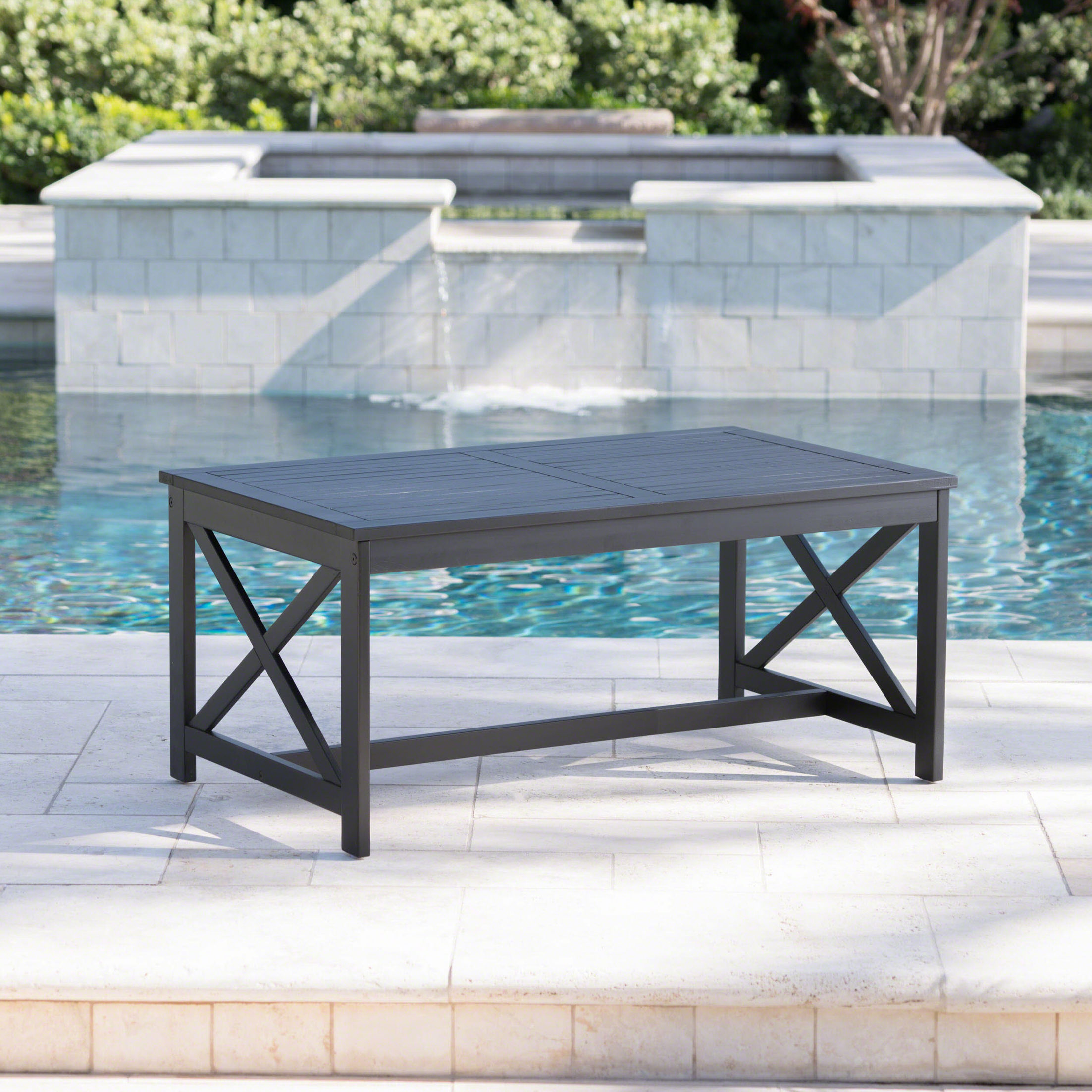 Manns Wooden Coffee Table Color: Black