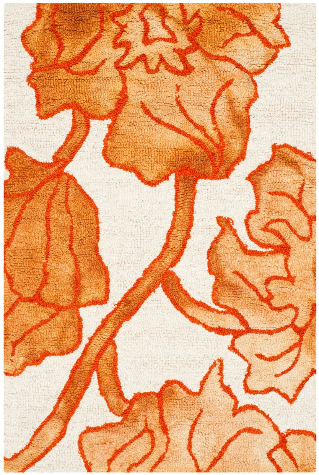 Area Rugs Coleman Hand-Tufted Ivory/Orange Area Rug Features: -Color: Ivory / Orange.-Material: 80% Wool, 20% cotton.-Handmade.-Primary Color: Ivory and Orange.-Primary Pattern: Floral / Flower.-Rug Shape: .-Technique: Tufted.-Eco-Friendly: .-Fringe / Tassel: No.-Gender: Neutral.-Theme: .-Reversible: ....