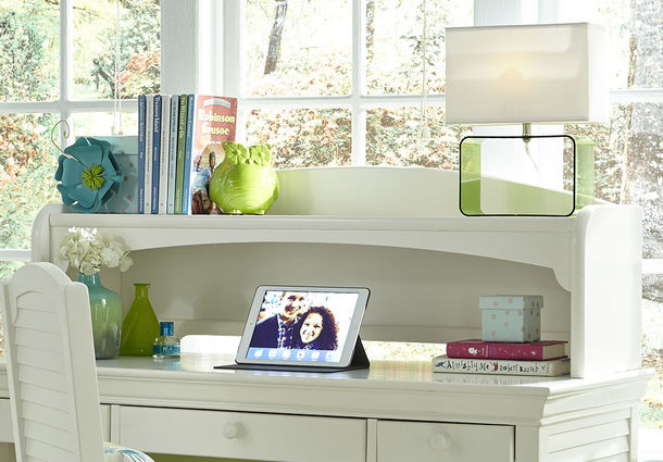 Desk Parts Crawfordville 46 This collection features French Louis Phillipe influences updated with on trend finishes and hardware complimented diffrent finish coats. Features: -Back panels are fitted, screwed and glued.-Lead-free finishes.-Product Type: Hutch.-Style: Modern & Co...