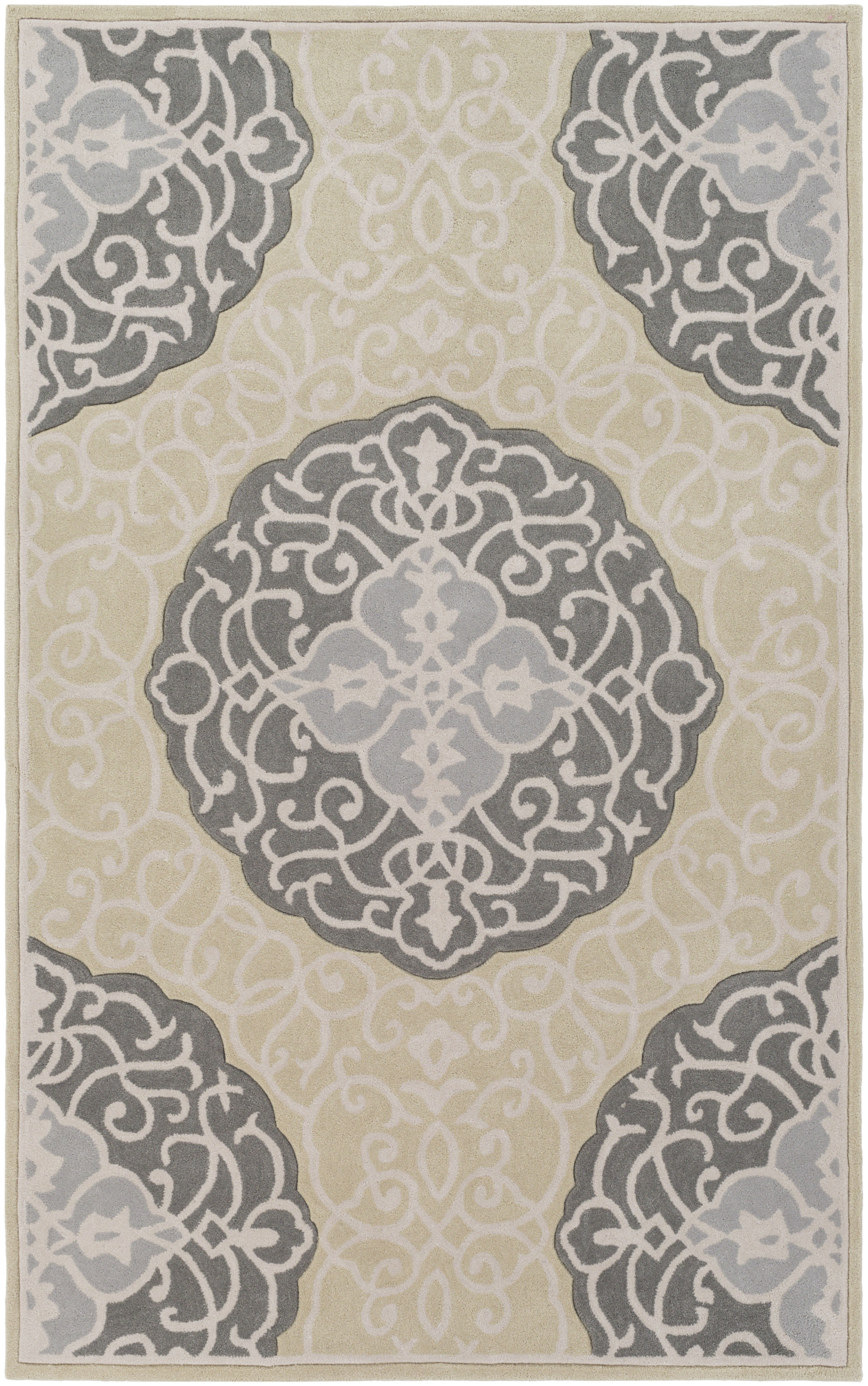 Windsor Hand-Tufted Green/Gray Area Rug Rug Size: Rectangle 5' x