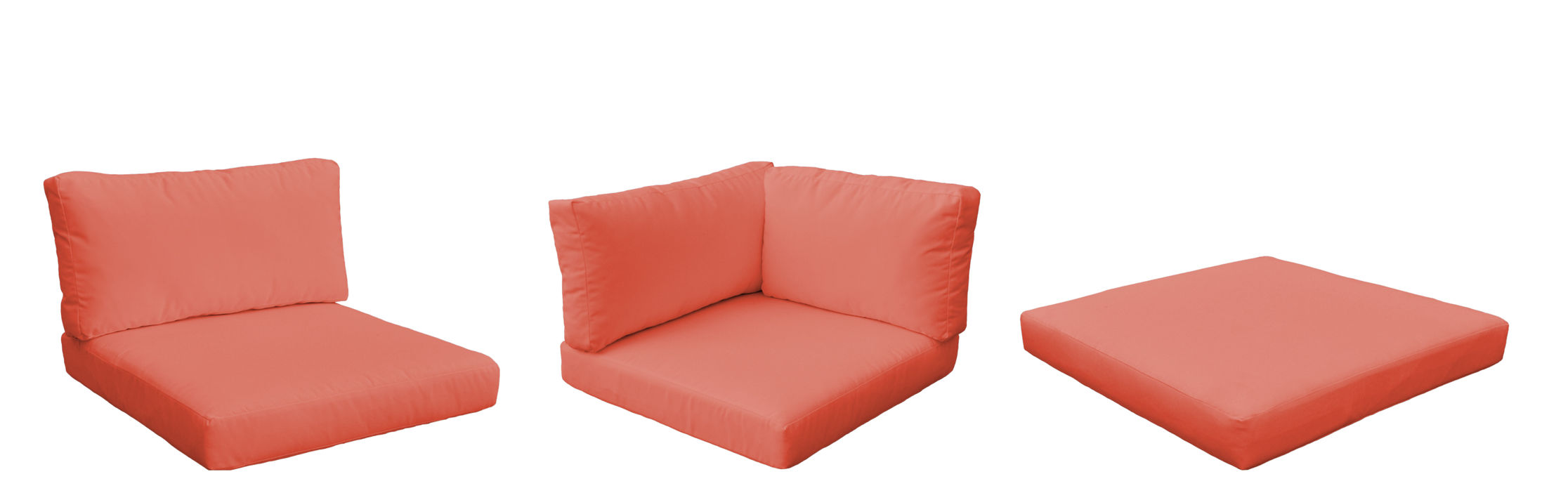 Belle 23 Piece Outdoor Lounge Chair Cushion Set Fabric: Tangerine