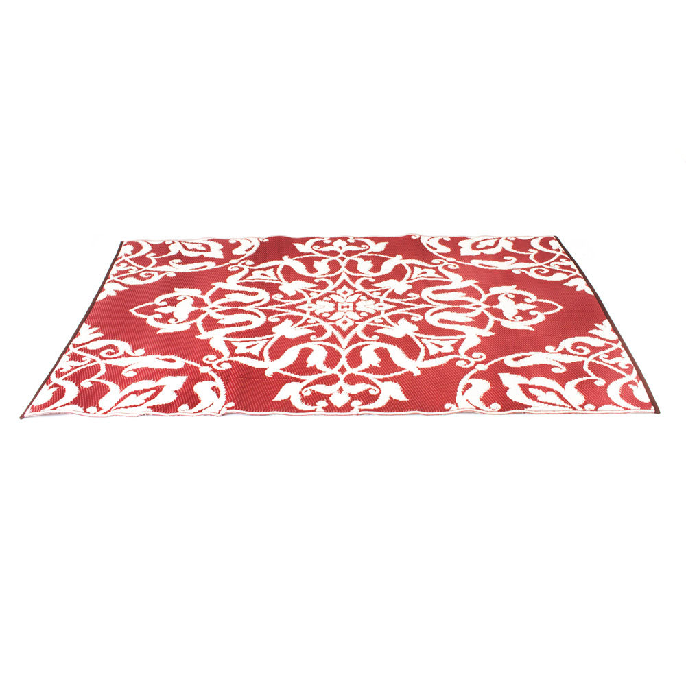 Mats Tammie Reversible Indoor/Outdoor Doormat Offer up a touch of pattern and lasting appeal to any ensemble with this absolutely eye-catching area rug, the perfect balance of striking aesthetics and neutral looks in your well-curated space. Featuring a bold floral damask motif in neutral colors,...