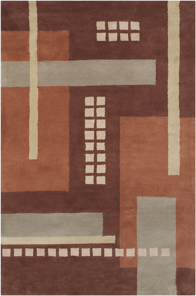 Quinney Hand Tufted Wool Brown/Gray Area Rug