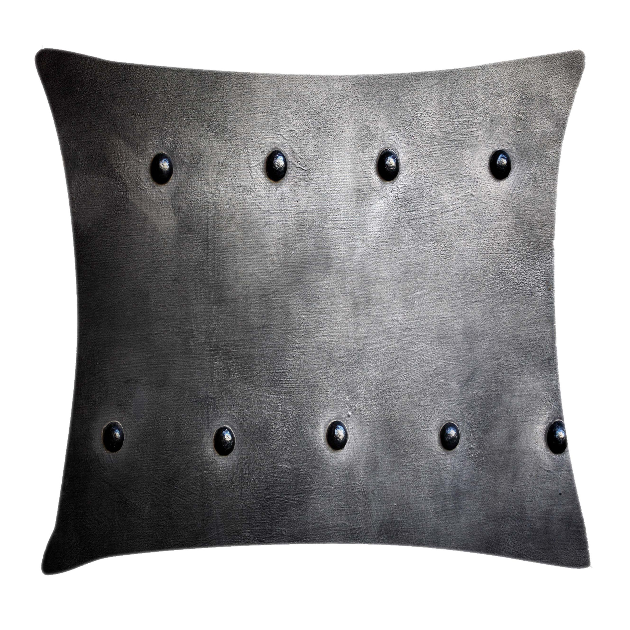 Metal Grunge Plate Square Pillow Cover Size: 24