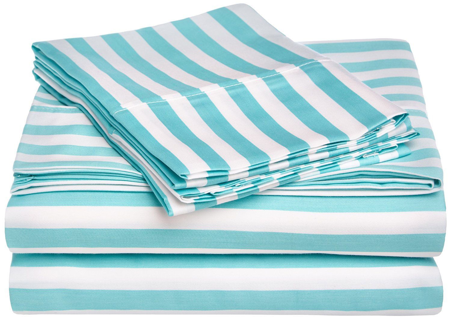 Ariel 600 Thread Count Striped Sheet Set Size: Full, Color: Sky Blue