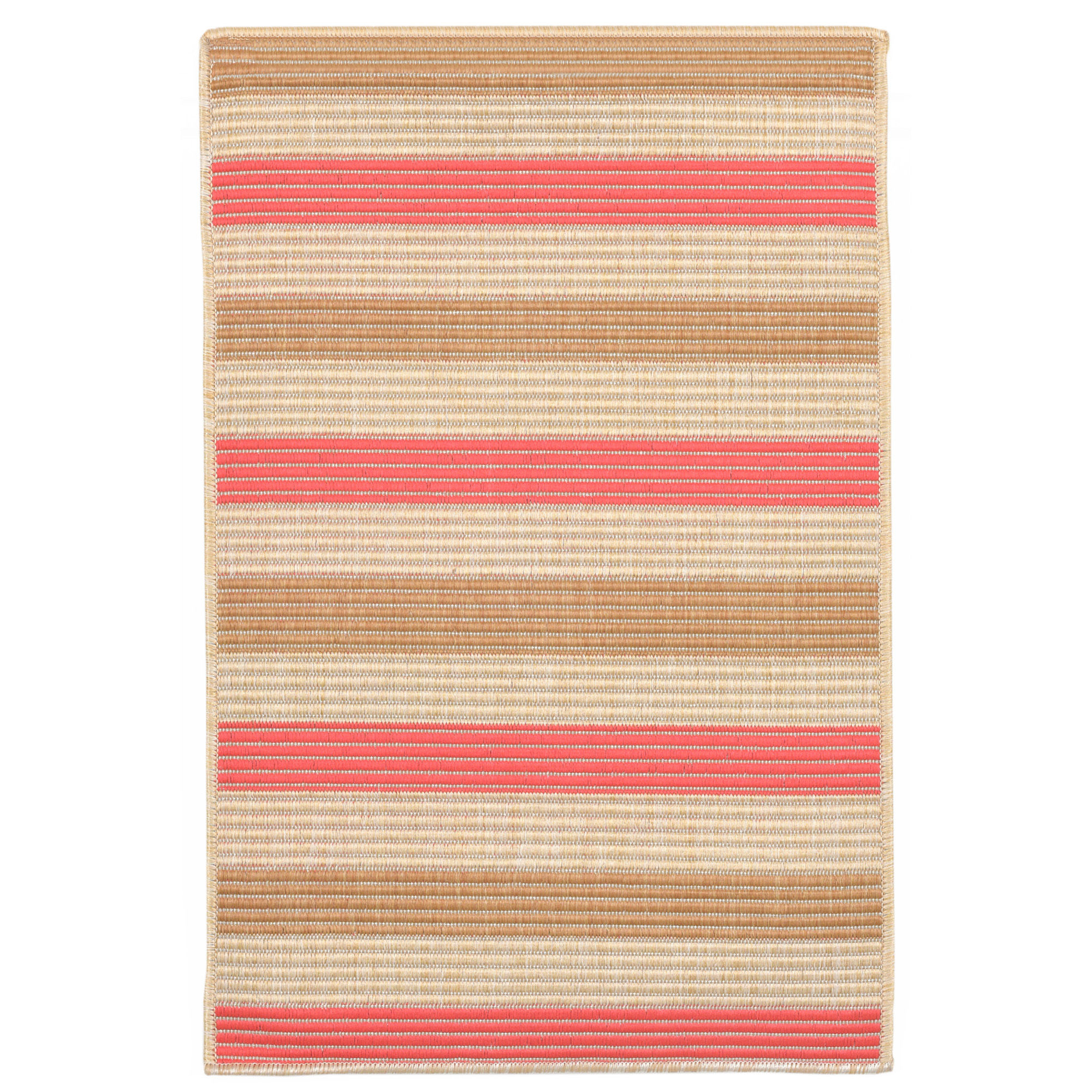 Larana Stripe Beige/Pink Indoor/Outdoor Area Rug Rug Size: Rectangle 1'11