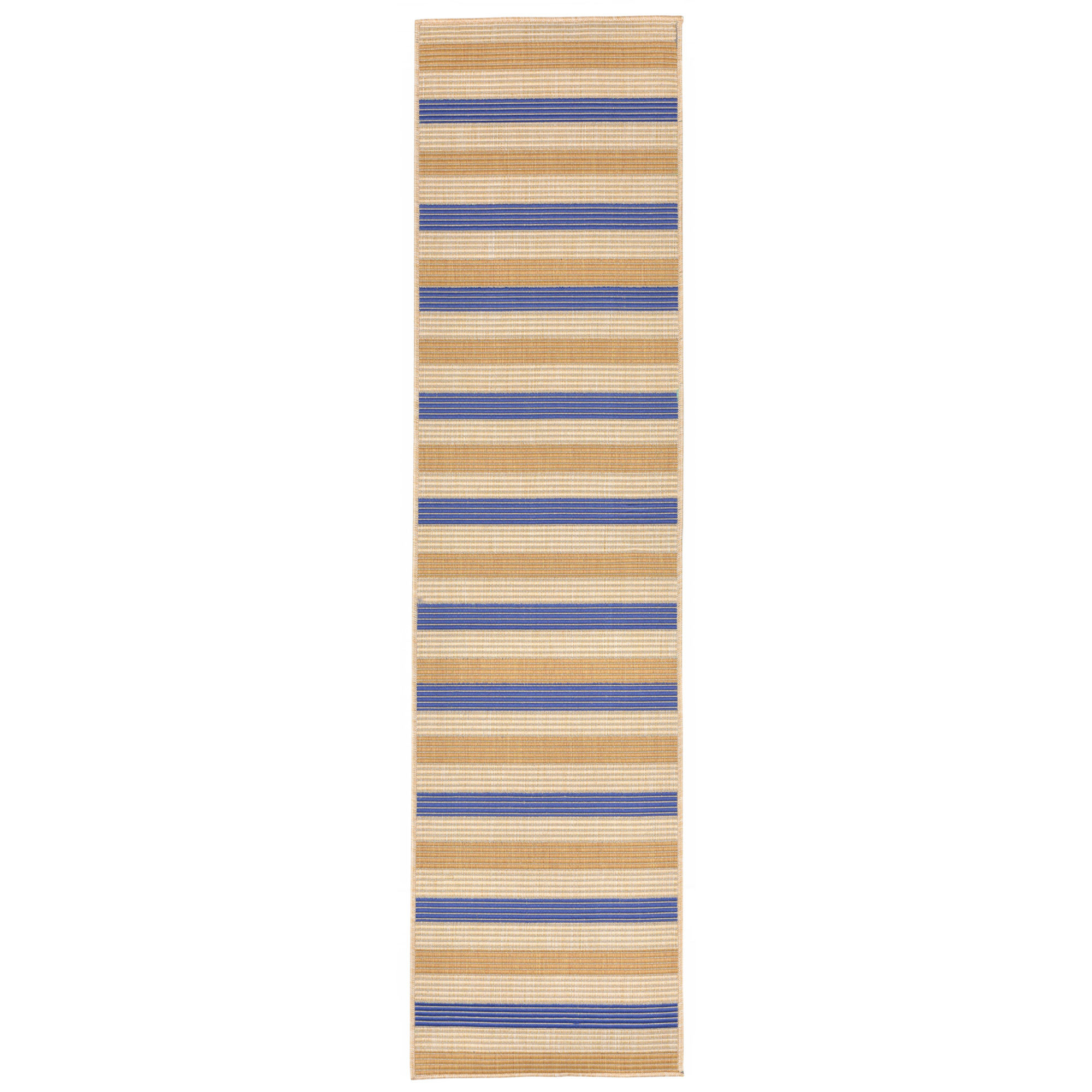 Larana Stripe Beige/Blue Indoor/Outdoor Area Rug Rug Size: Runner 1'11