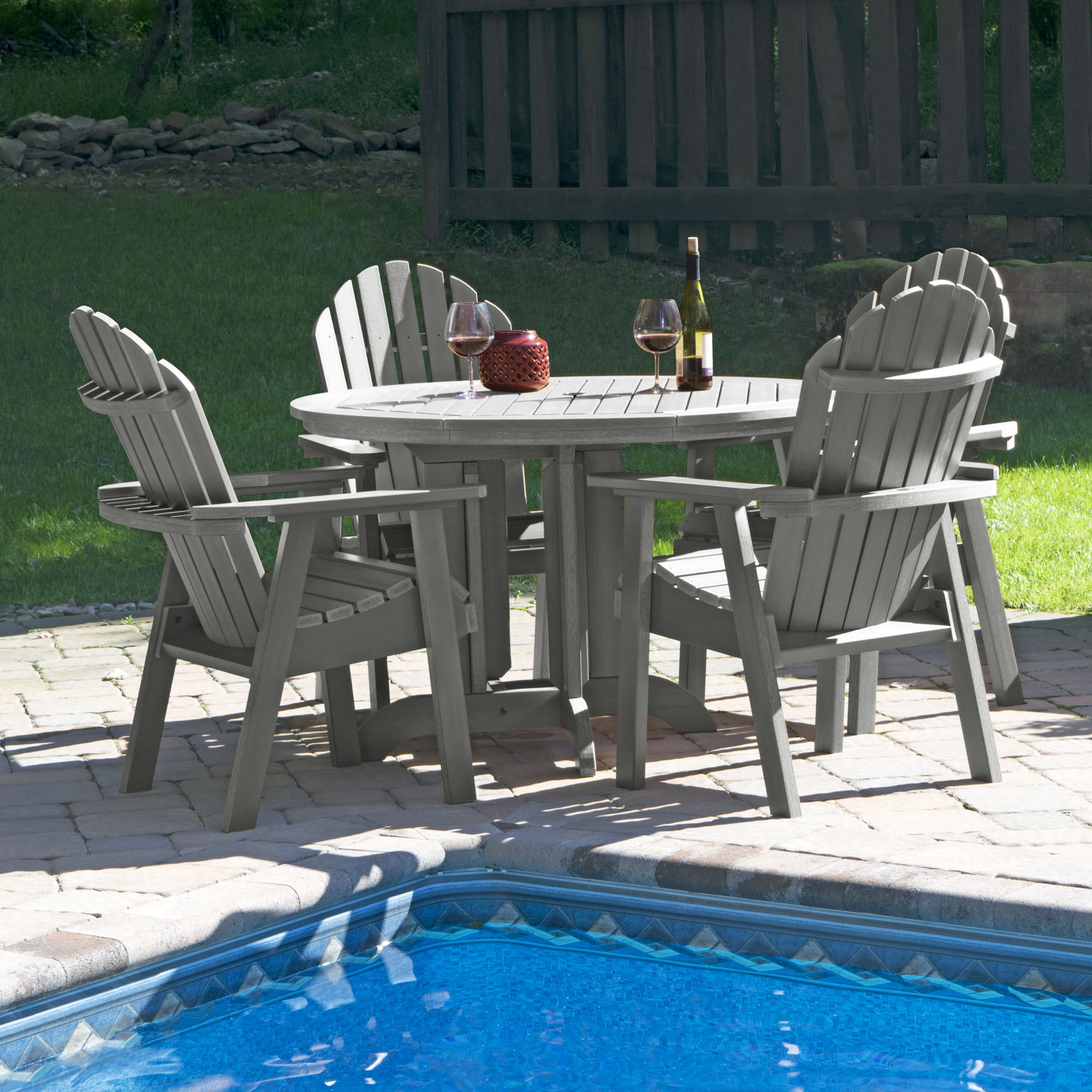 Patio Dining Sets Amiya 5 Piece Dining Set Welcome! Welcome to relaxation.With its coastal-inspired beach feel, their Dining Set is truly a design icon. Combining timeless styling, comfort and functionality. The Dining Set is skillfully crafted to provide sanctuary in a variety of settings. Th...