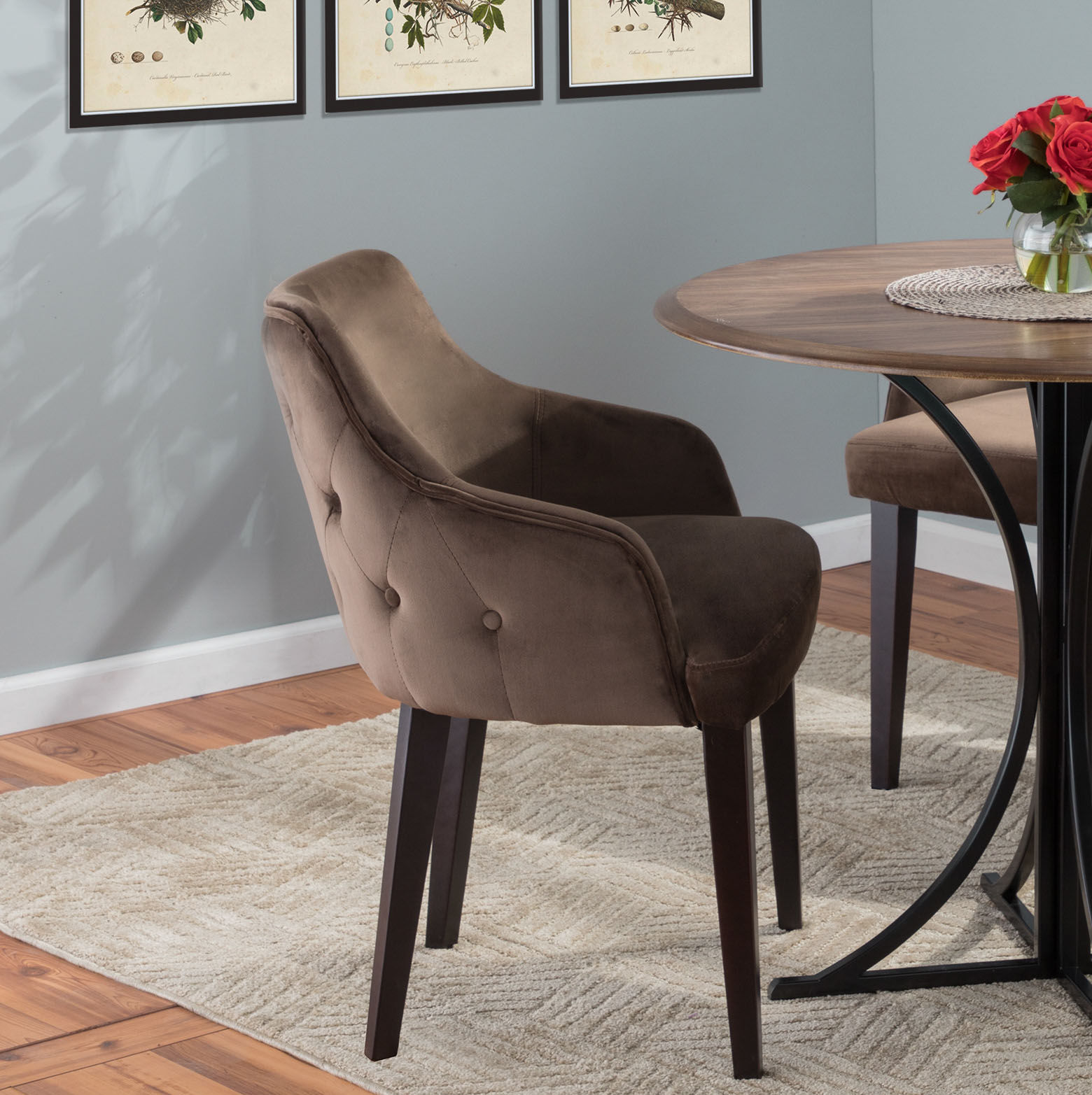 Pointer Contemporary Upholstered Dining Chair Upholstery Color: Brown