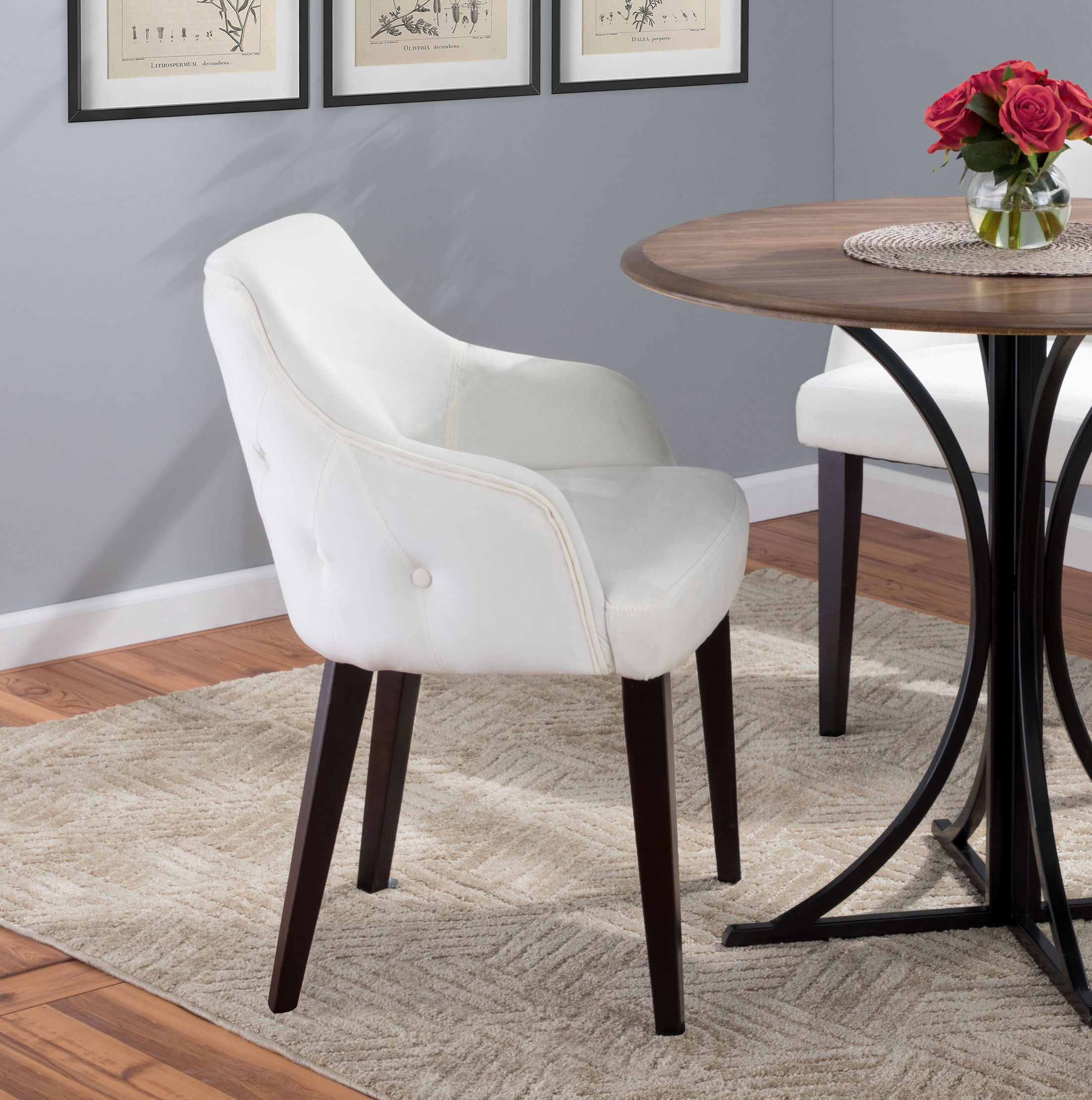 Pointer Contemporary Upholstered Dining Chair Upholstery Color: Cream