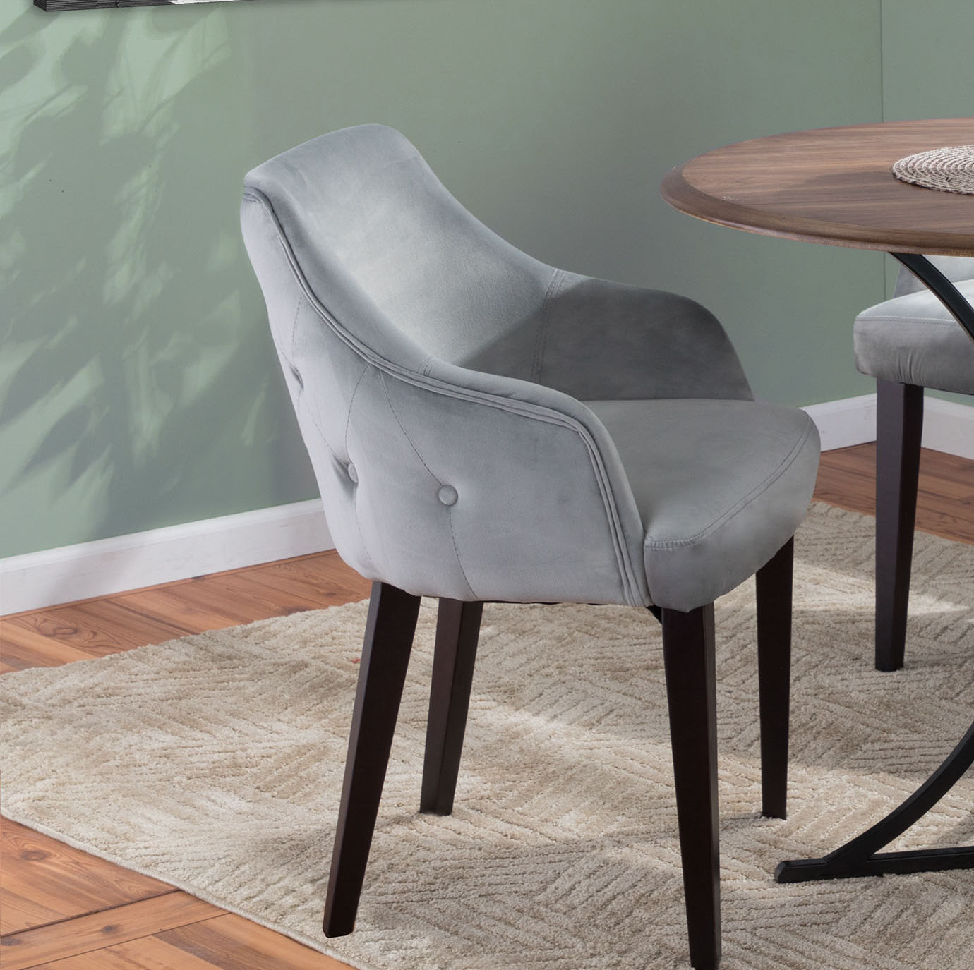 Pointer Contemporary Upholstered Dining Chair Upholstery Color: Gray