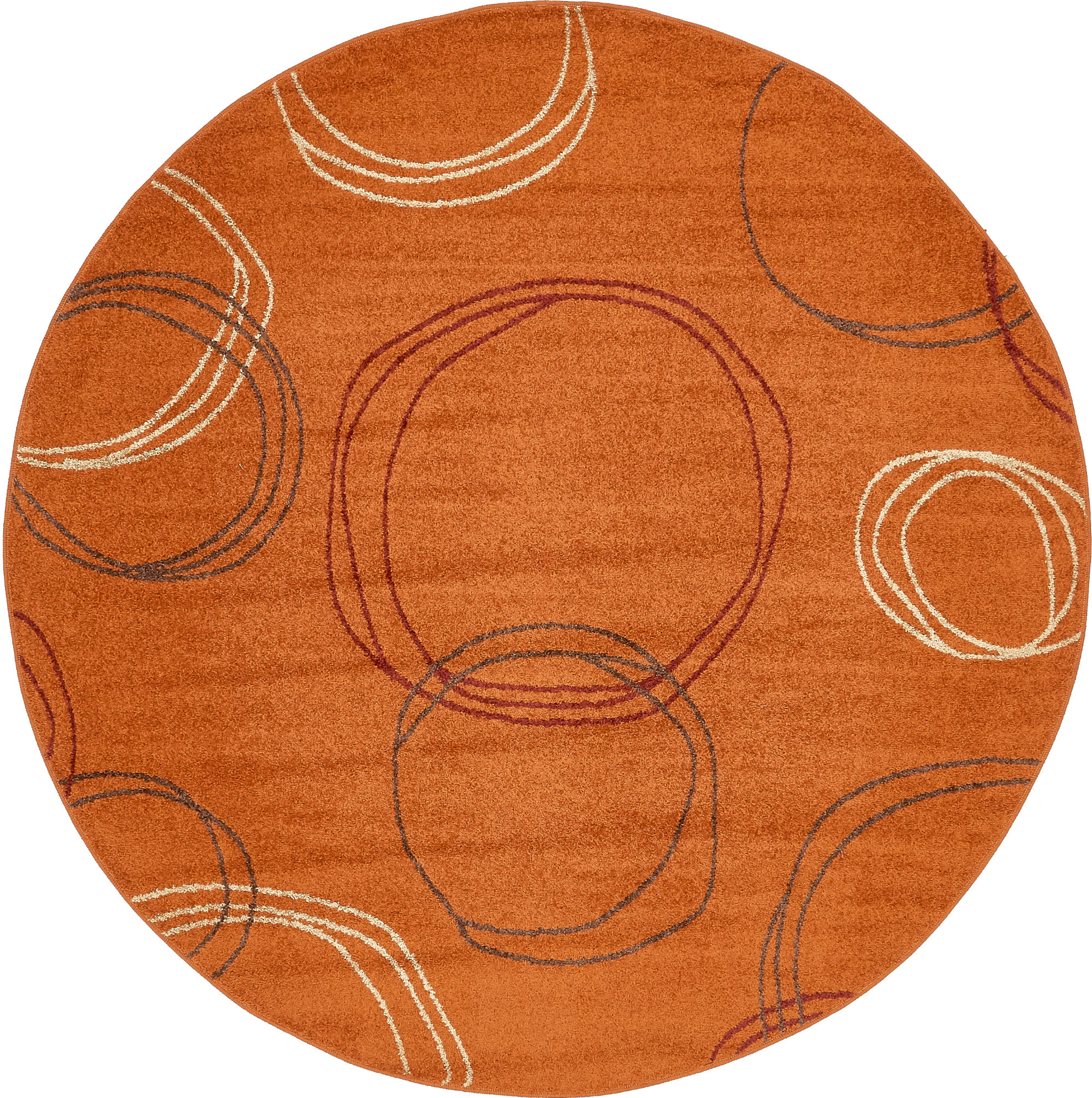 Lilla Terracotta Area Rug Rug Size: Round 8'