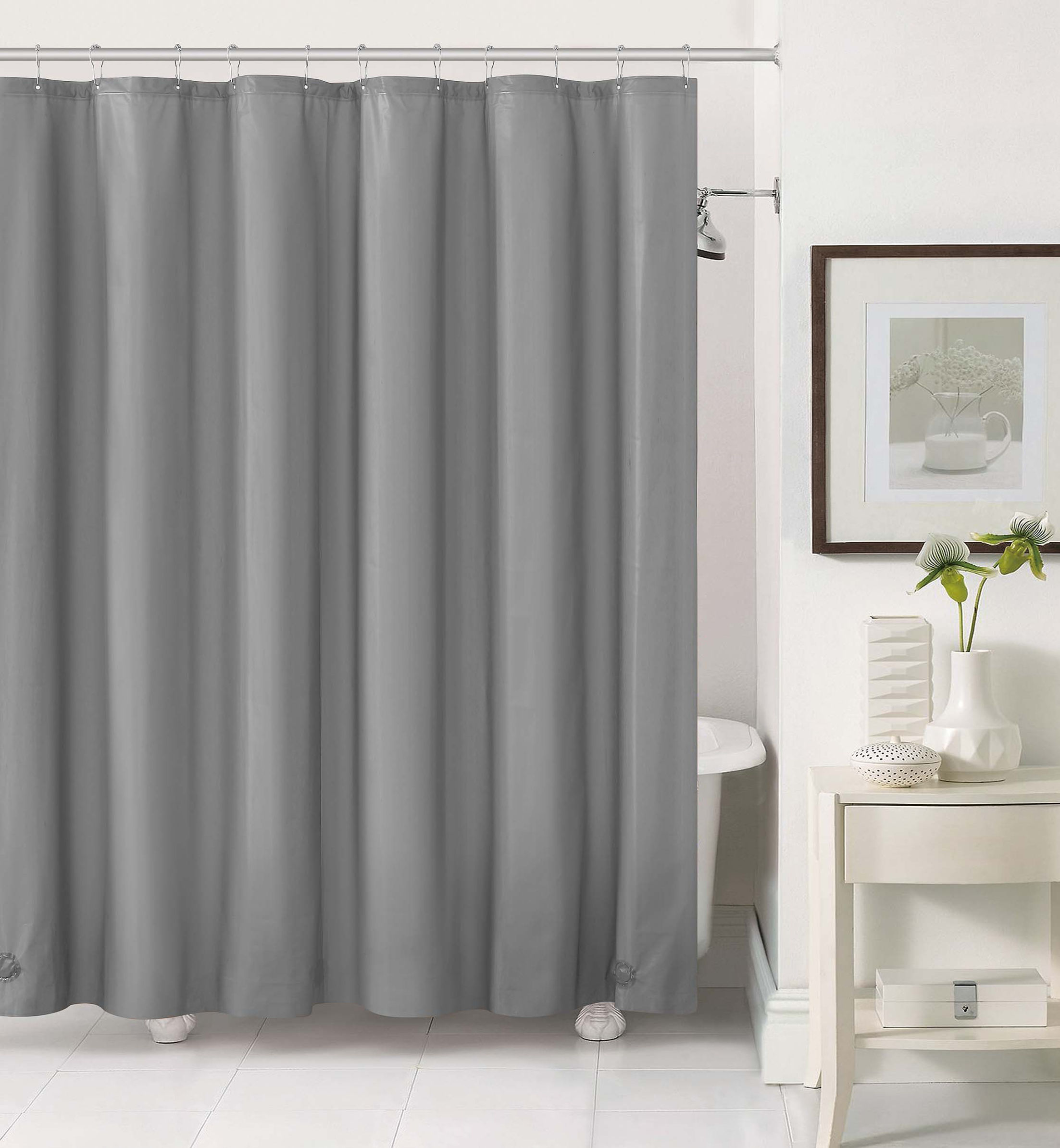 Acton 2 in 1 Shower Curtain Color: Silver