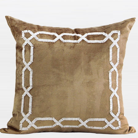 Accent Pillows Handmade Textured Frame Beaded Throw Pillow May 2019