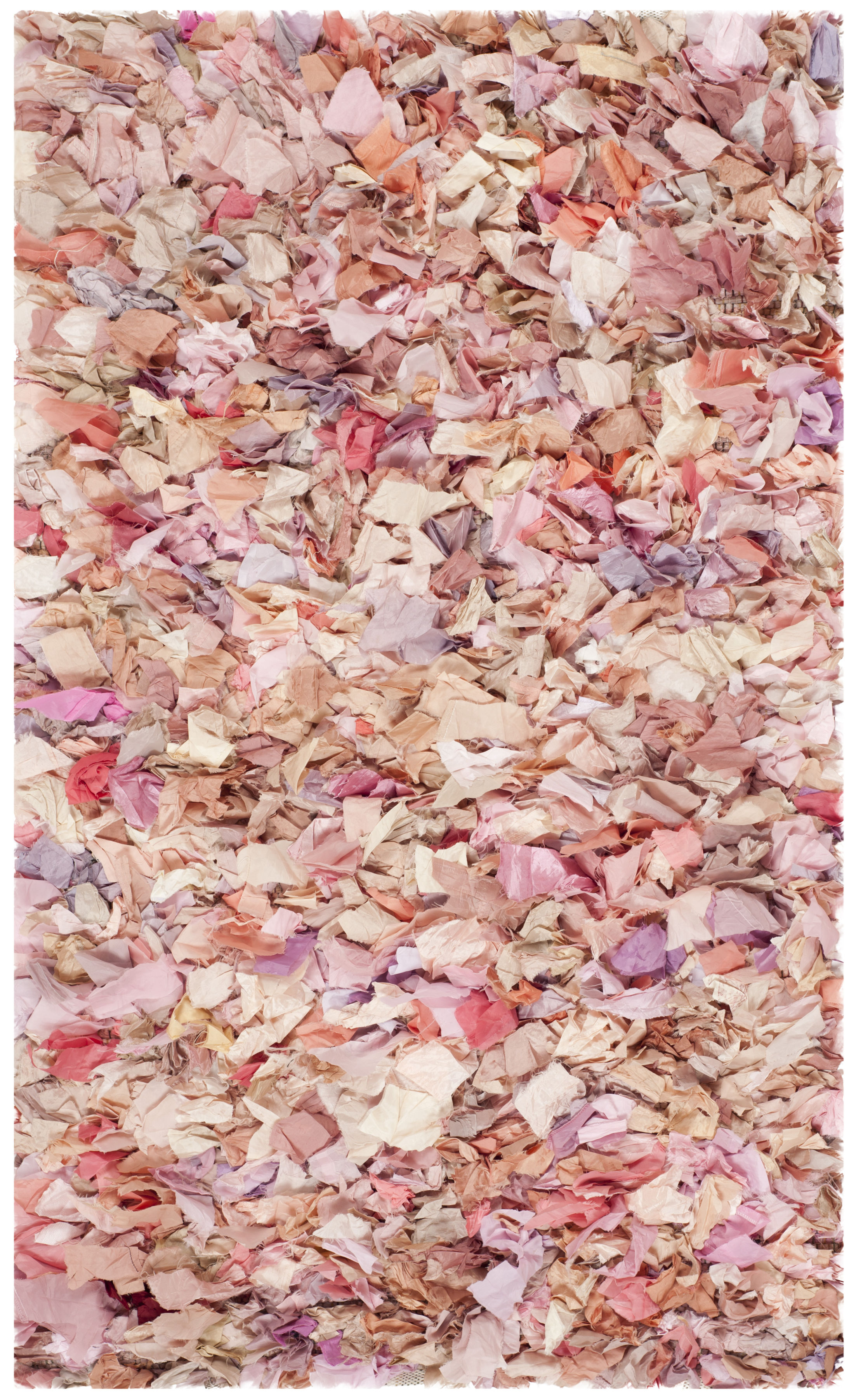 Area Rugs Messiah Ivory/Pink Shag Area Rug This Ivory / Pink Shag Rug is a beautiful addition to your home. This area rug is made from polyester pile with cotton backing that enhances its strength and durability. It has a pink color with solid pattern that is made with shag and flokati techniq...