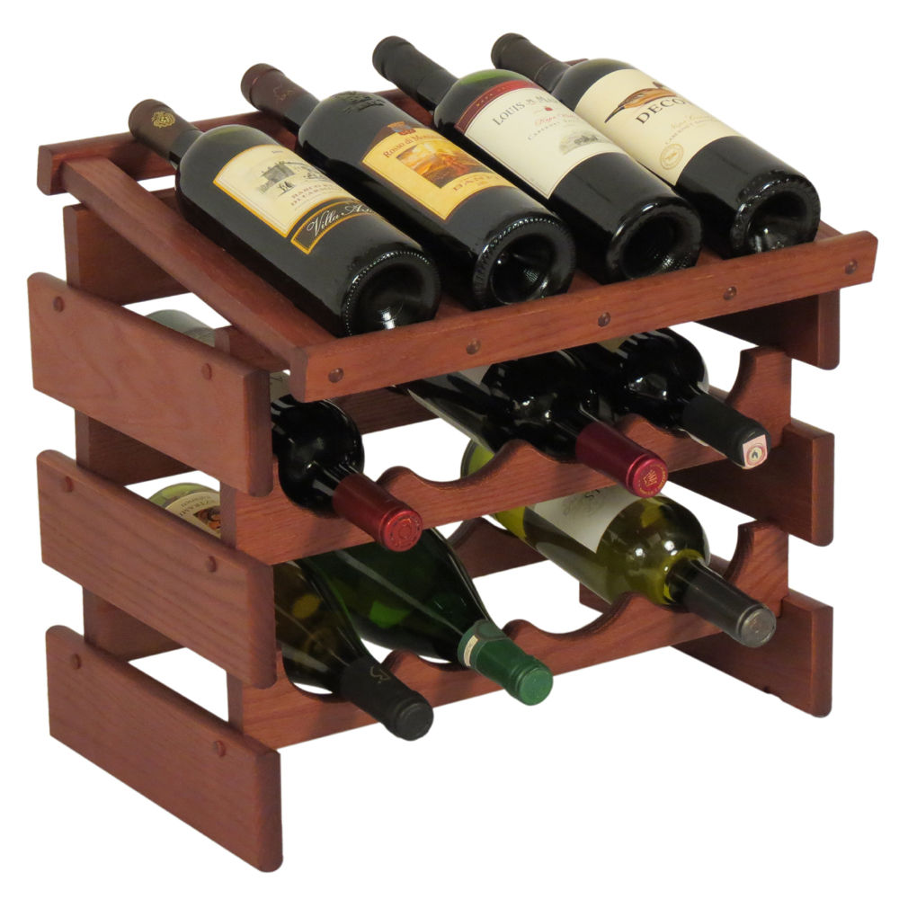 Dakota 12 Bottle Tabletop Wine Rack Finish: Mahogany