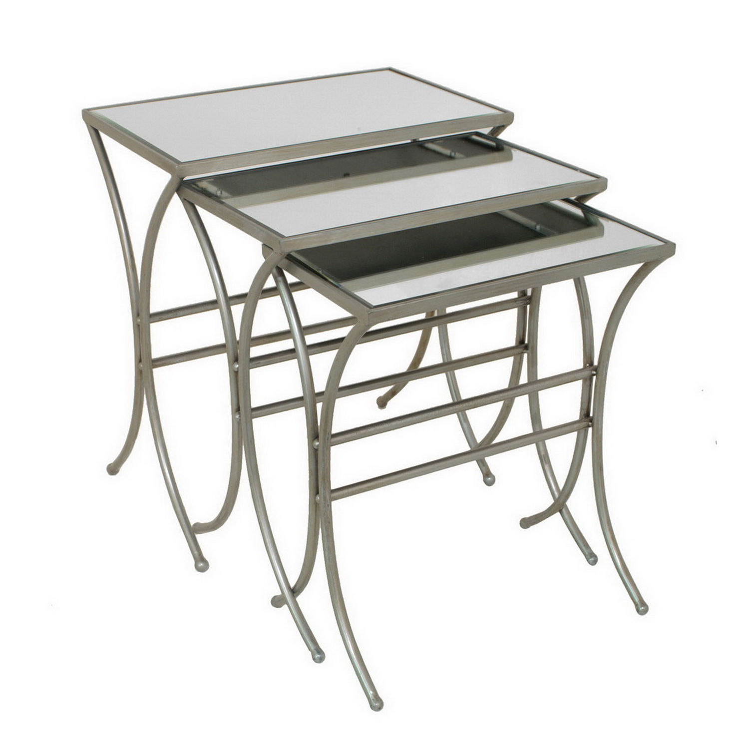 Estevez Metal/Mirrored 3 Piece Nesting Tables