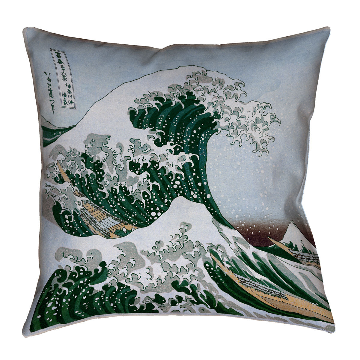 Accent Pillows Raritan The Great Wave Indoor Throw Pillow Features: -Floor pillows double sided print with concealed zipper and insert.-Gentle cycle.-Mild detergent.-Tumble dry low.-Insert: Spot clean or dry clean only.-Cover: Machine wash separately in cold water.-Product Type: Throw pillow.-Cover Material:...