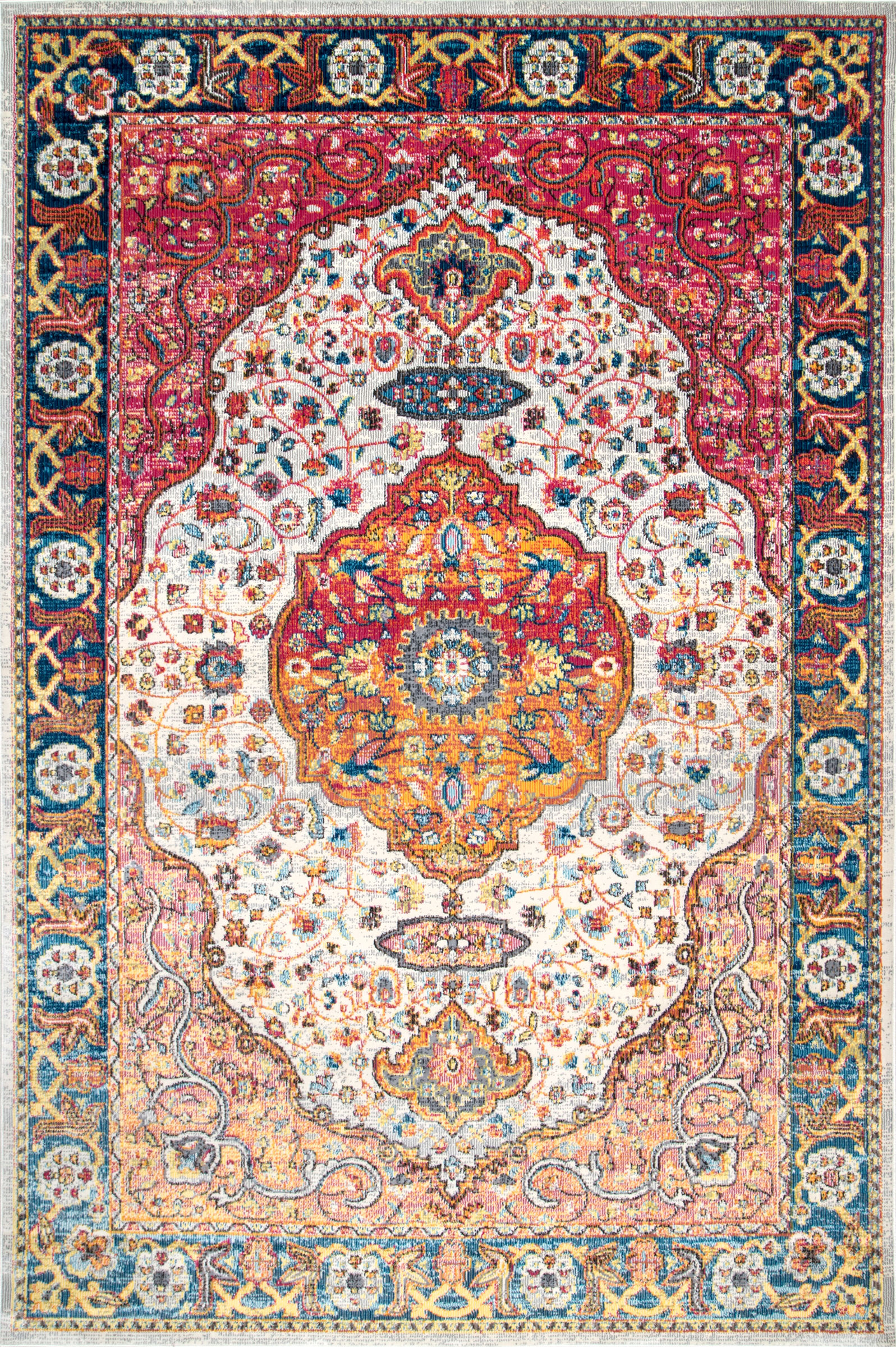 Vickie Orange/Red Area Rug Rug Size: Rectangle 9' x 12'