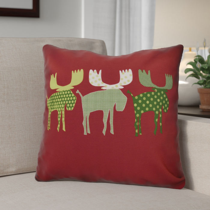 Accent Pillows Christmas Decorative Holiday Animal Print Outdoor