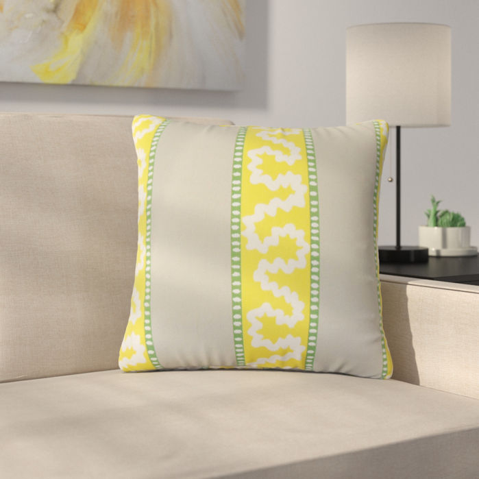 Accent Pillows Sherrer Striped Down Filled 100 Cotton Throw Pillow