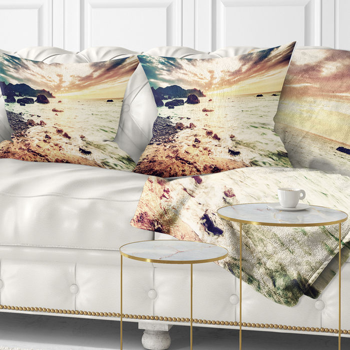 Accent Pillows Seashore Summer Seascape With Scenic View Pillow