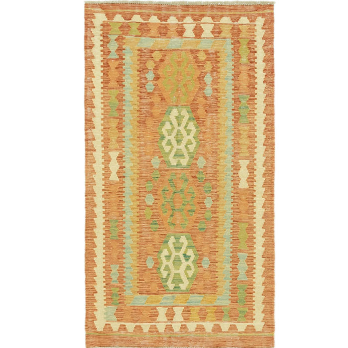 Area Rugs One Of A Kind Elland Hand Knotted Wool Orange Green Kind Elland Hand Knotted Wool Orange