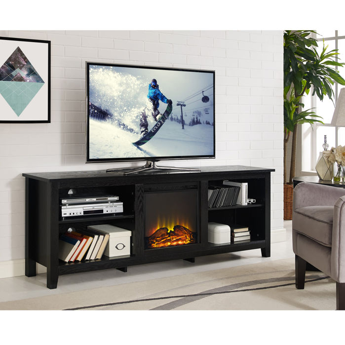 Tv Stands Entertainment Centers Sunbury 70 Stand With Optional Sunbury 70 Tv Stand With Optional Fireplace Color Black Included Yes