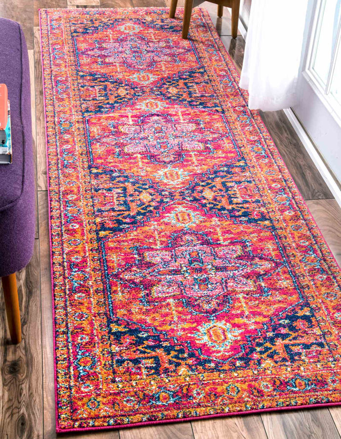 Area Rugs Christophe Blooming Pink Orange Rug June 2019