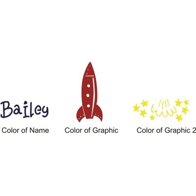 Alphabet Garden Designs Baileys Rocket Wall Decal child103