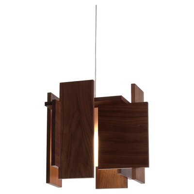 Cerno Abeo L 1 light LED Pendant 06 19 Finish Dark Stained Walnut, Canopy L