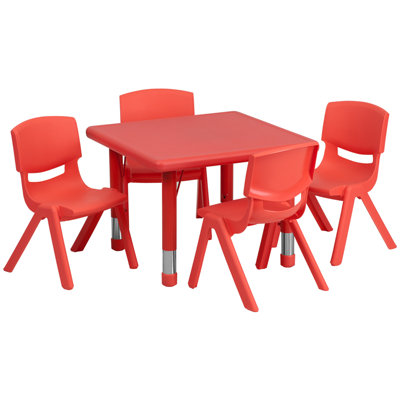 FlashFurniture Square Activity Table YU YCX 0023 2 SQR TBL E GG Finish Red