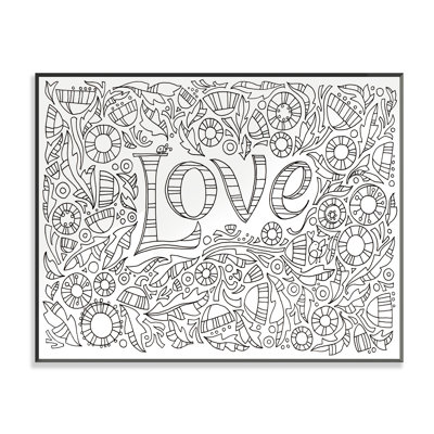 DIY Coloring Wall Plaque Garden of Love Graphic Art