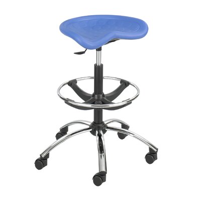 Safco Products SitStar Stool with Footring and Casters 6660 Color Blue