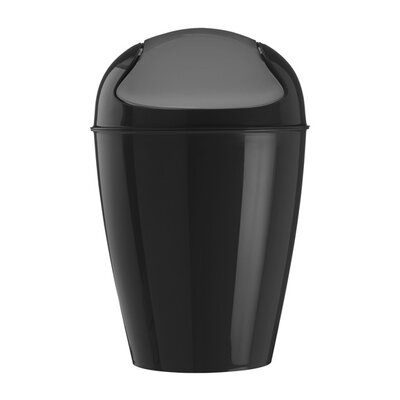 Koziol Del Swing Top Wastebasket 57775 Color Solid Black