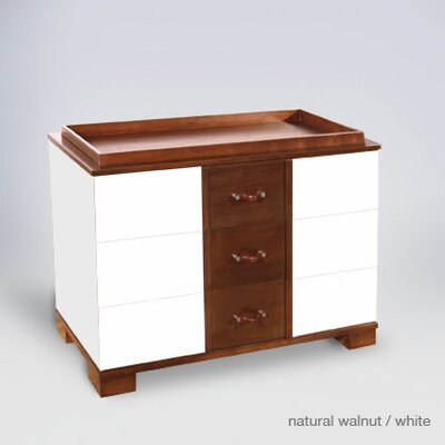 ducduc Morgan 3 Drawer Changer Morg3DC Wood Finish White / Walnut