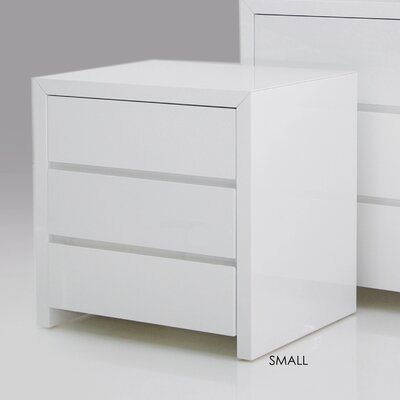 Mobital Bianca 3 Drawer Nightstand NIG BIAN WHIT SMALL / NIG BIAN WHIT LARGE 