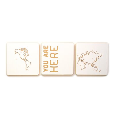 Sprout World Map 3 Tile Art Set ATL3001 WLD WHT