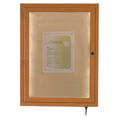 AARCO LED Lighted Display Case LWL Size 24 H x 18 W x 2 D, Finish Oak