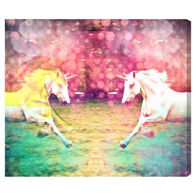 Oliver Gal Unicorns Dusk Graphic Art on Canvas 10075 Size 20 x 17