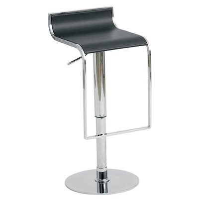 Nuevo Alexander Adjustable Bar Stool in Black Leather HGGA181