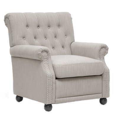 TOV Becket Club Chair TOV 201210 7028 15 Tan / TOV 201210 7028 Grey Color Beige