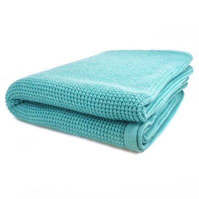 Pur Cashmere Schindler Thermal Knit Throw CTTHER 101 Color Aqua Heather