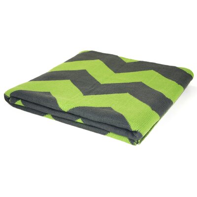 Pur Cashmere Jones Jacquard Cotton Throw JACCHEV 014 Color Lime/Gray